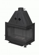 Каминная топка Экокамин Альфа 700 RB два стекла правая чёрный шамот