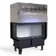 Каминная топка DEFRO HOME RIVA ME BL G SHORT угловая с водяным контуром и подъемом стекла вверх
