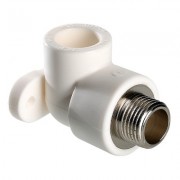 Угольник ПП с креплением переход на наружную резьбу Valtec