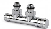 Кран термостатический угловой для стальных радиаторов 1/2"х3/4" хром ICMA