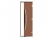 Дверь 558 Sawo 1890х690, осина, 8 мм, 3 петли, бронза