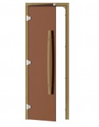 Дверь 558 левая Sawo 1890х690, кедр, 8 мм, 3 петли, бронза