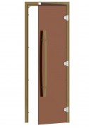 Дверь 558 правая Sawo 1890х690, кедр, 8 мм, 3 петли, бронза