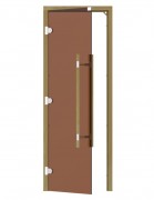 Дверь 560 левая Sawo 1890х690, кедр, 8 мм, 3 петли, бронза