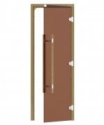 Дверь 560 правая Sawo 1890х690, кедр, 8 мм, 3 петли, бронза