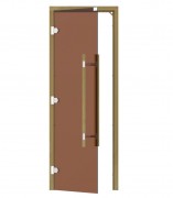 Дверь 560 левая Sawo 1890х690, осина, 8 мм, 3 петли, бронза