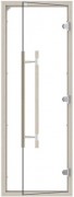 Дверь 560 Sawo 1890х690, осина, 8 мм, 3 петли, прозрачное