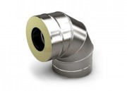 Сэндвич-Колено (Отвод) 90 из нерж. ст. 304-430-0,5-0,5 мм, утепл. 30 мм