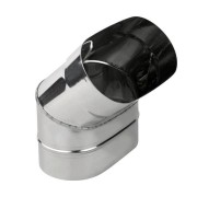 Колено овал. сечения (Отвод) 45 из нерж. ст. 430-1,0 мм,  горизонт. 