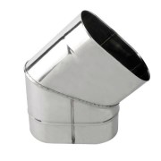 Колено овал. сечения (Отвод) 45 из нерж. ст. 430-0,8 мм, вертикаль.