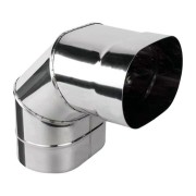 Колено овал. сечения (Отвод) 90 из нерж. ст. 430-0,8 мм, горизонт