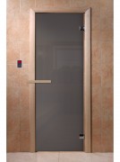 Дверь для бани Doorwood Графит 1900x700 мм (хвоя, стекло 6 мм, 2 петли)