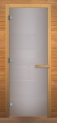 Стеклянная дверь для бани Везувий Сатин Матовая 1800x700 (осина, стекло 8мм, 3 петли)