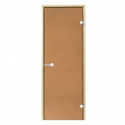 Дверь для бани стеклянная Harvia 7/19 коробка сосна, бронза