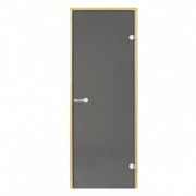 Дверь для бани стеклянная Harvia 7/19 коробка сосна, серая