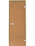 Дверь для бани стеклянная Harvia 8/21 коробка сосна, бронза