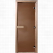 Дверь для бани Doorwood Теплая ночь 1800x700 мм (листва, стекло 8 мм, 3 петли)