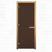 Дверь для сауны Везувий бронза матовая 1700x700 716 CR (осина, стекло 8 мм, 3 петли)