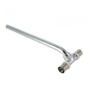 Тройник радиаторный пресс VALTEC с латунной хромированной трубкой 15мм 20*15*20 300 мм короткий (VTm.282.N.201520)