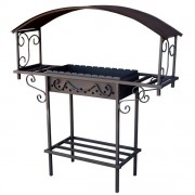 Мангал стационарный ComfortProm Асгард с крышей 3 мм