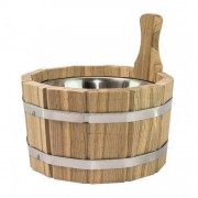 Ушат шайка 3л дуб с нержавеющей вставкой (ДЛТ-10)