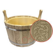 Шайка 8л с пластиковой вкладкой (ПЛ-12) с тиснением Цветы