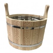 Шайка 10л с нержавеющей вкладкой с тиснением Цветы