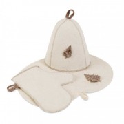 Комплект банный войлочный (шапка, рукавица, коврик) Б16