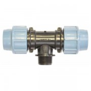 Тройник ПНД компрессионный 20х1/2"х20 с наружной резьбой UNIDELTA (1010020002001)