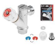 Кран вентильный угловой 1/2х1/2 для стиральной машины хром AV ENGINEERING (AVE2571212)