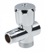 Кран вентильный 1/2"х3/4" для стиральной машины трехпроходной хром AV ENGINEERING (AVE255123412)