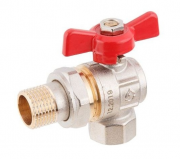 Кран шаровый угловой 1" нар-вн бабочка AV Engineering (AVE094001E)