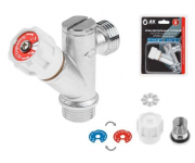 Кран вентильный угловой 3/4х1/2 для стиральной машины хром AV ENGINEERING (AVE2573412)