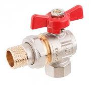 Кран шаровой угловой 1/2" PN40 с внутренней резьбой бабочка AV ENGINEERING (AVE094012E)