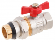 Кран шаровой 1/2" PN40 с внутренней резьбой бабочка AV ENGINEERING (AVE095012) с уплотнительным кольцом