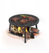 Чугунная решетка СТЕЙК 450 мм с подставкой