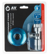 Кран вентильный угловой 1/2х1/2 с чашкой хром AV ENGINEERING (AVE256001)